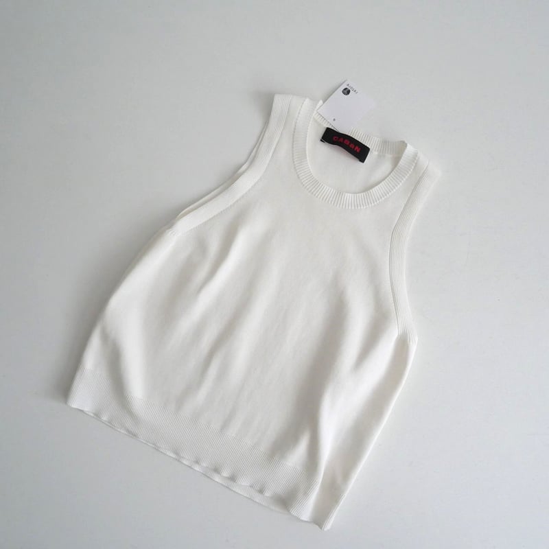 新品　CABaN　キャバン 　22SS 綿ポリ　アメリカンスリーブ　ノースリーブ クロスタイルジャカード アメリカンスリーブプルオーバー