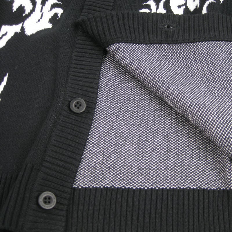 HUF TWIN DRAGON CARDIGAN ハフ カーディガン BLACK HUF31...