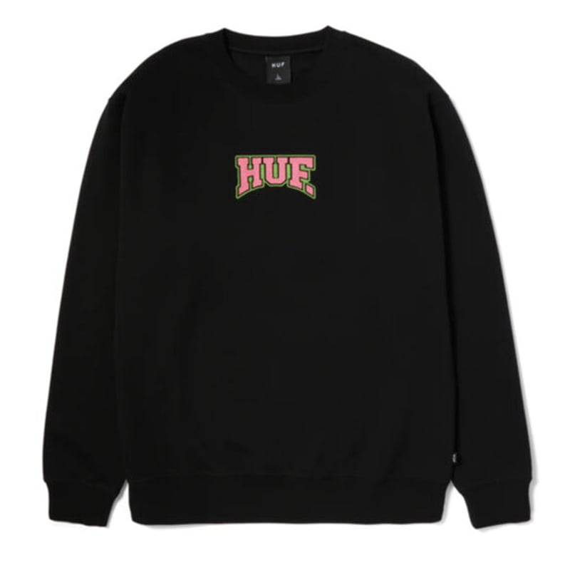 HUF HOME TEAM CREWNECK ハフ クルーネックスウェット BLACK HUF...