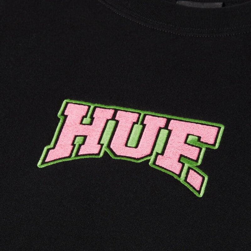 HUF HOME TEAM CREWNECK ハフ クルーネックスウェット BLACK HUF...