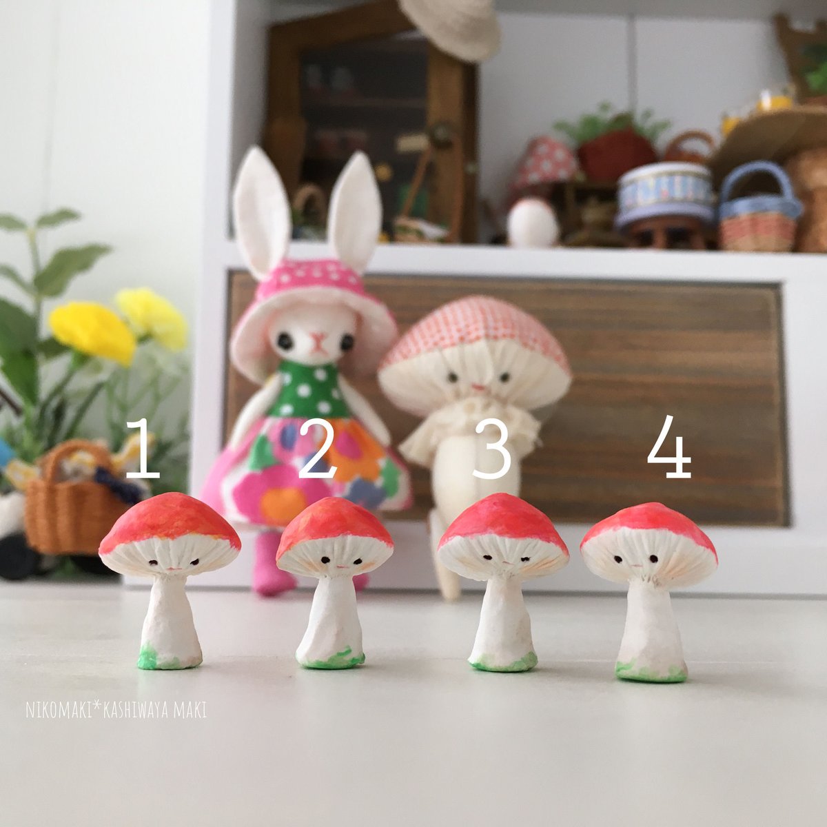 粘土のきのこ | nikomaki*nuigurumi store