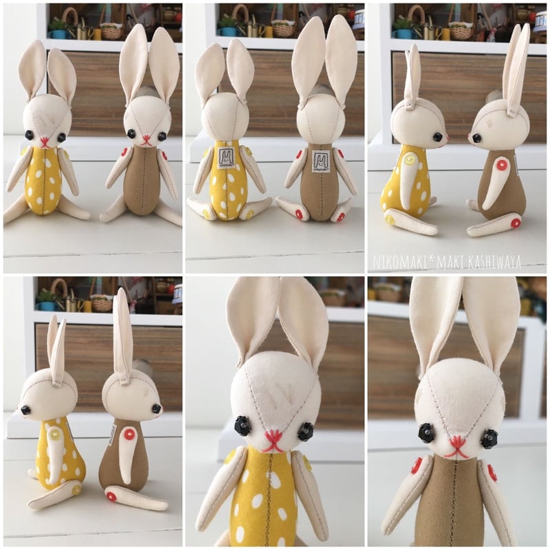 チューリップハットのチビうさぎ/黄色ドットの前髪ちゃん | nikomaki