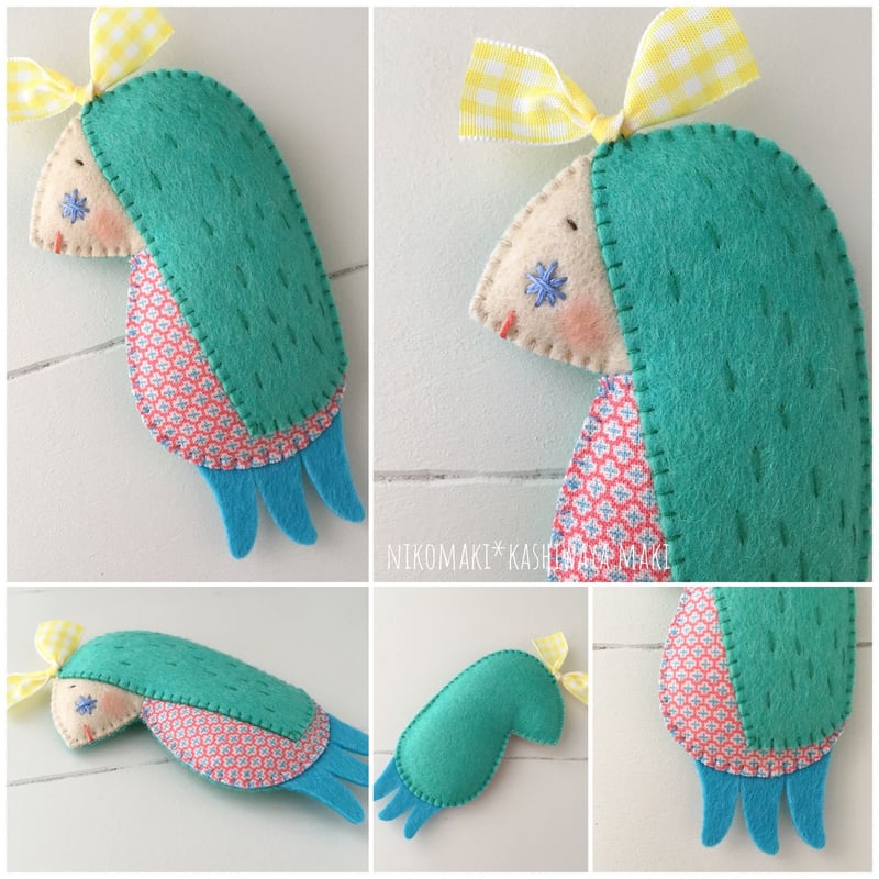 フェルトのアマビエマスコットの型紙 / Felt Amabie ornament patter