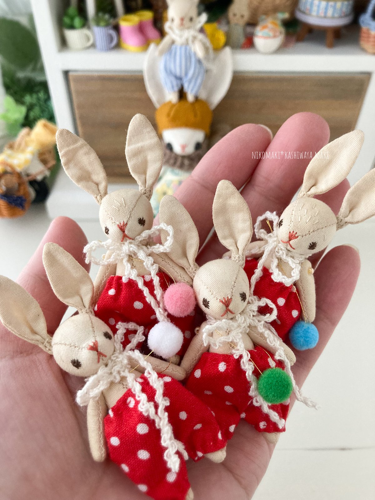 グスル ミナペルホネン❁ミニうさぎ、まんまるポーチ、Babyうさぎ