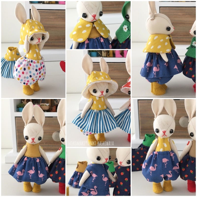 チューリップハットのチビうさぎ/黄色ドットの前髪ちゃん | nikomaki