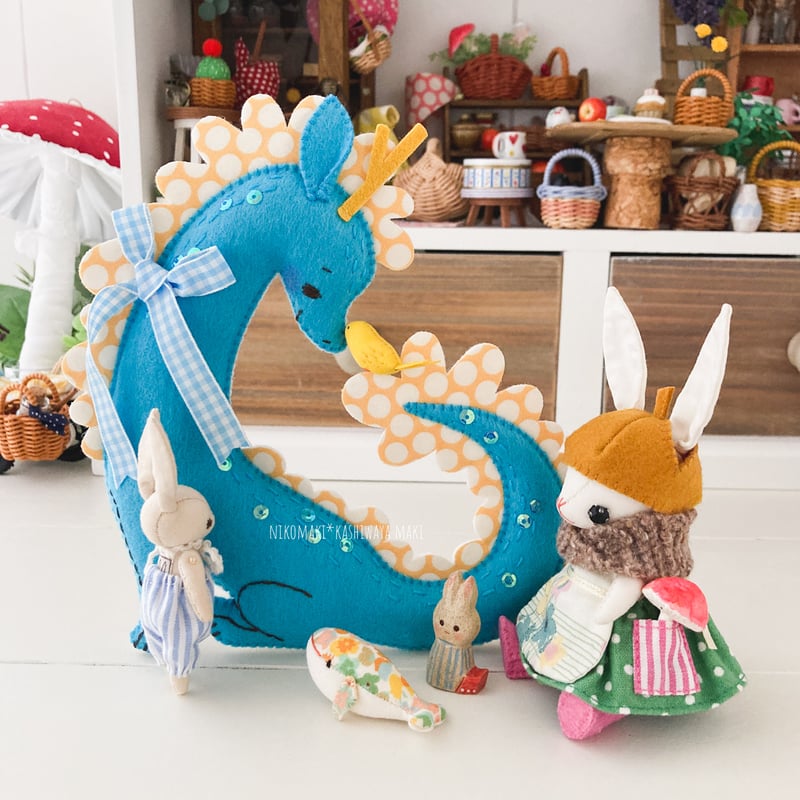 辰年の龍マスコットのPDF型紙＆作り方①簡略バージョン | nikomaki