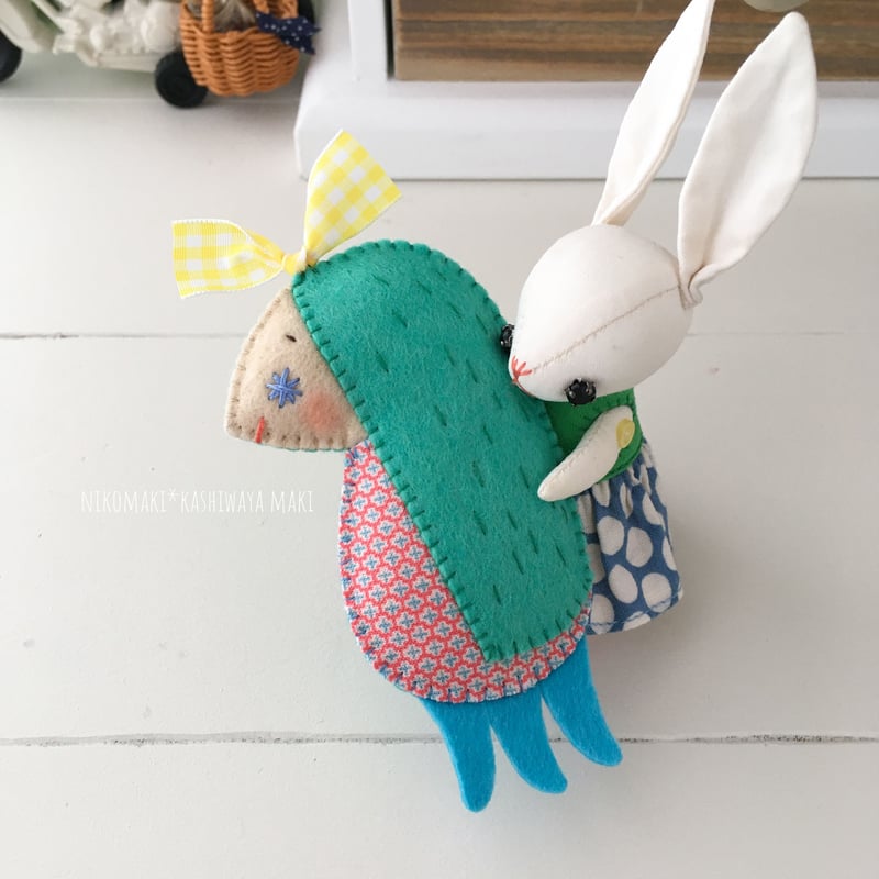 フェルトのアマビエマスコットの型紙 / Felt Amabie ornament patter
