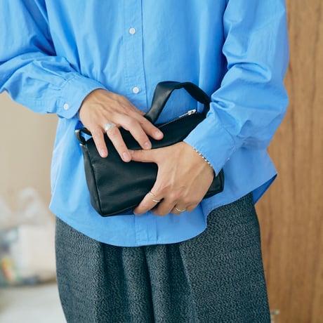 Leather handbag｜Small black + Leather pouch