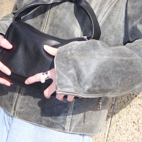 Leather handbag｜Small black + Leather pouch