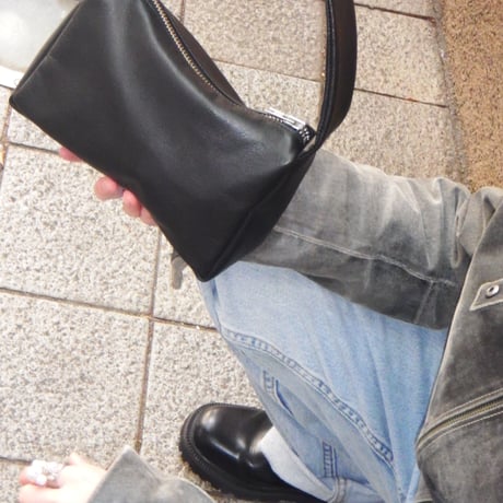 Leather handbag｜Small black + Leather pouch