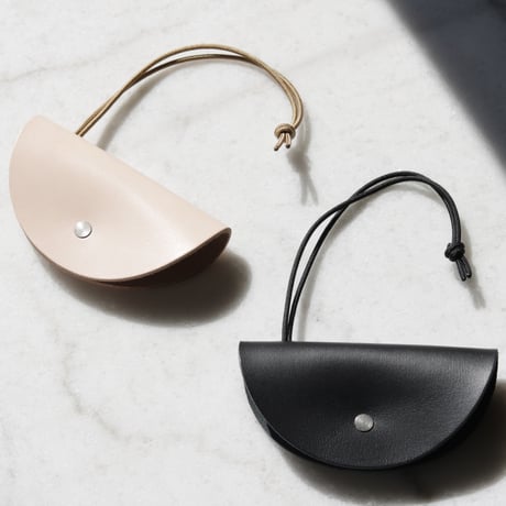 Leather half moon keycase