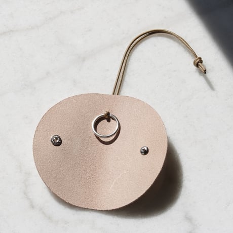 Leather half moon keycase