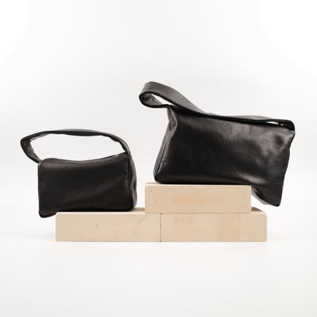 Leather handbag｜Small black + Leather pouch