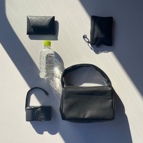 Leather handbag｜Small black + Leather pouch