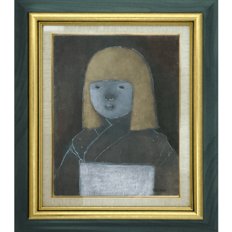 油絵 菅家令子 絵 絵画 インテリア uF6-010111 人物 女性像 【公式通販】