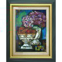 絵画　油絵　uF6-060903　静物（野菜） 絵画 額付(銀）油絵 uF6-060903 静物（野菜） - メルカリ