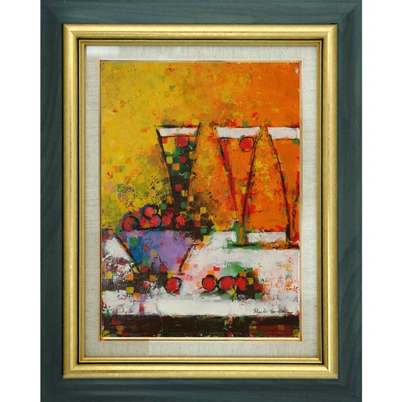 絵画　油絵　uF6-062804　ワインとフルーツ 絵画油絵uF6-062804ワインとフルーツ