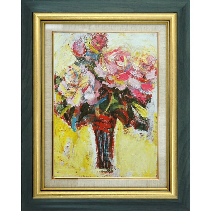 絵画 インテリア 絵 油絵 F4-070202 花 ばら