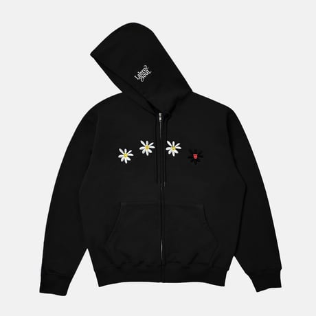 4 Daisy Terry Zip Up Hoodie (Black)