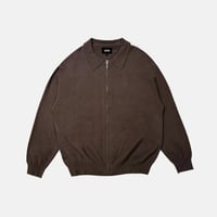 Eagle Zip Up Sweater (Brown)