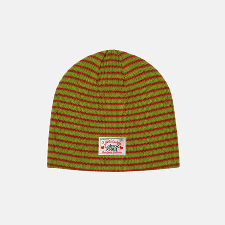 Stripe Short Beanie (Olive)