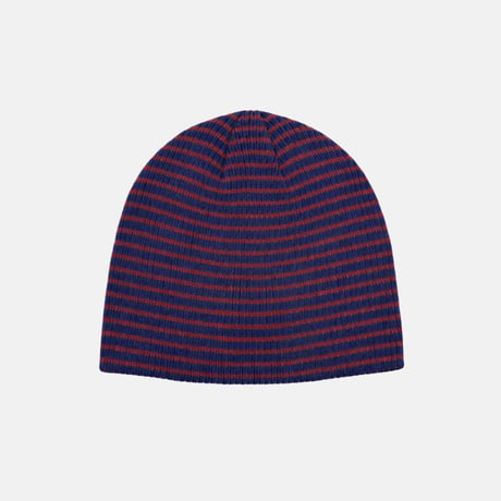 Stripe Short Beanie (Navy)