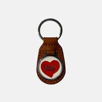 Heart Leather Keychain (Brown)