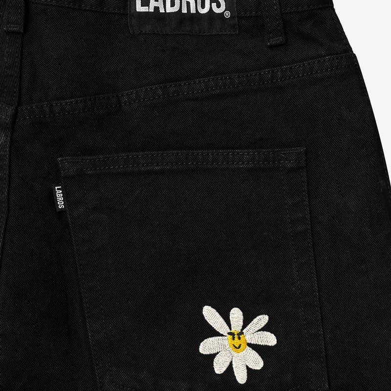 Smart Daisy Baggy Jeans (Black) | Labros Japan