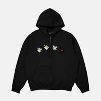 4 Daisy Terry Zip Up Hoodie (Black)