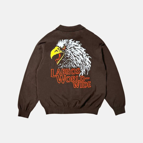 Eagle Zip Up Sweater (Brown)