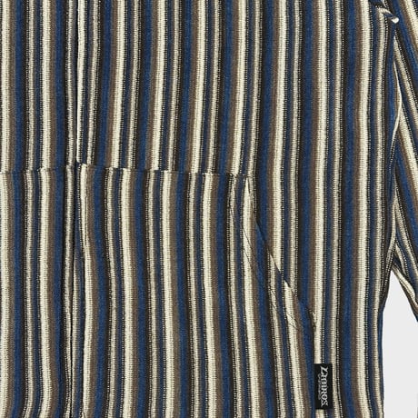 Mesh Hooded Zip Up (Blue Stripe)