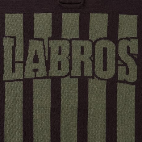 Stripe Logo Knit Polo (Brown)