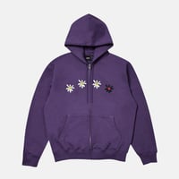 4 Daisy Terry Zip Up Hoodie (Deep Purple)