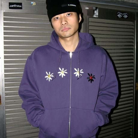 4 Daisy Terry Zip Up Hoodie (Deep Purple)