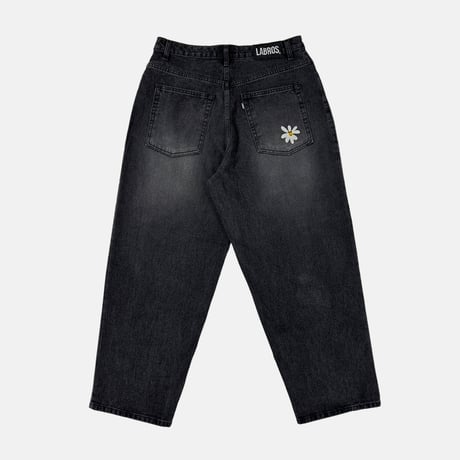Smart Daisy Cat Brush Baggy Jeans (Black)