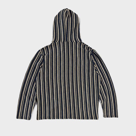 Mesh Hooded Zip Up (Blue Stripe)