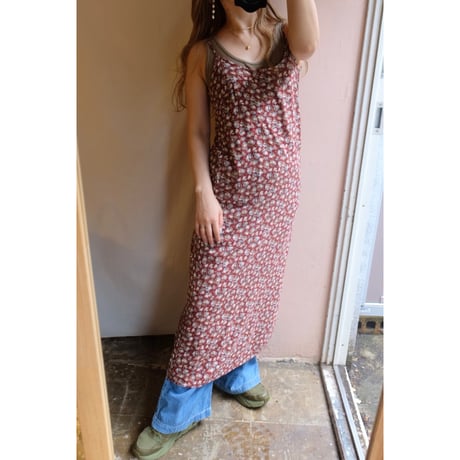 wine red flower one-piece