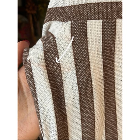 brown stripe one-piece