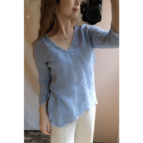 blue design blouse