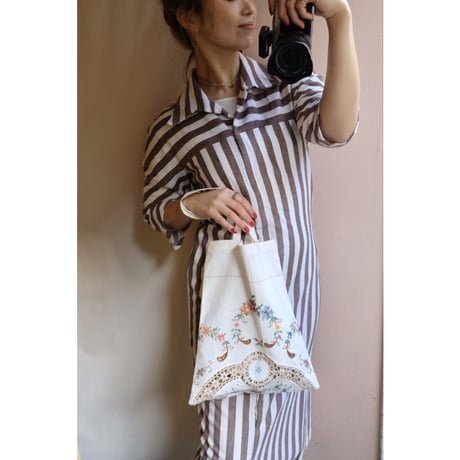 brown stripe one-piece