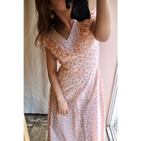 orange flower one-piece