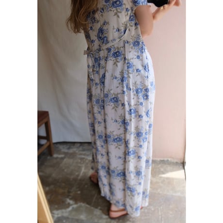 blue flower one-piece
