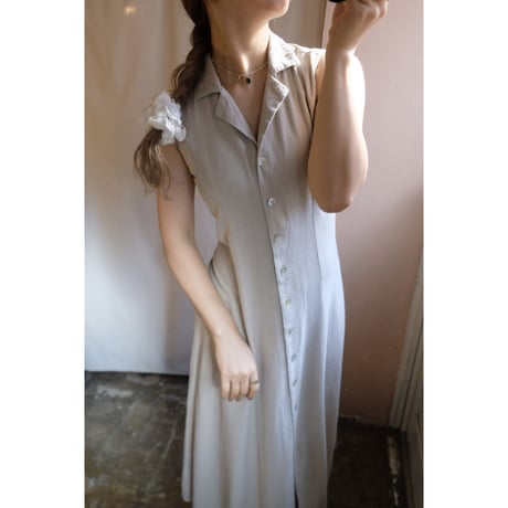 beige silk one-piece