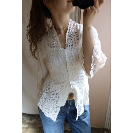 vintage white blouse
