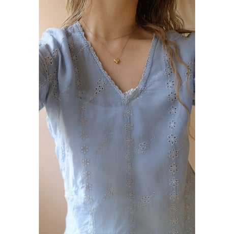 blue design blouse