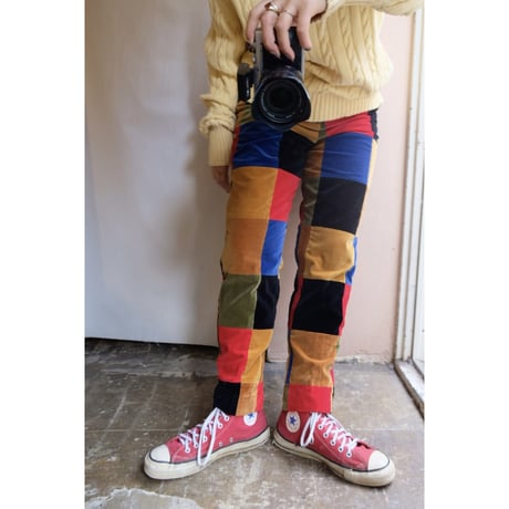 colorful patchwork pants