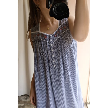 gingham check one-piece
