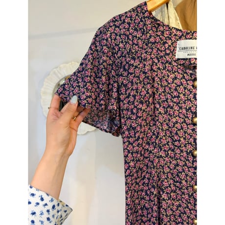 navy purple rose one-piece