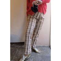 brown tartan check  pants