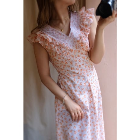 orange flower one-piece